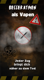 Mein Plakat soll ausdr&uuml;cken, dass vapen gesundheitsch&auml;dlich ist und zum tod f&uuml;hren kann.