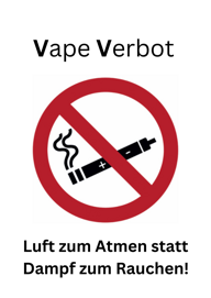 Ein PLakat, welches andere vom vapen abhalten soll.